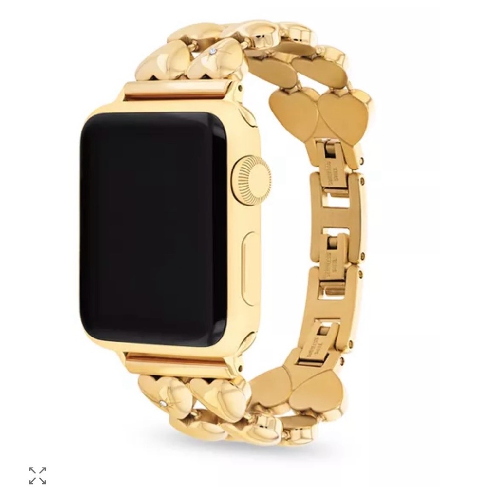 Coach Apple Watch® Crystal Gold-Tone IP Stainless Steel Heart 38/40/41mm - Picture 8 of 14
